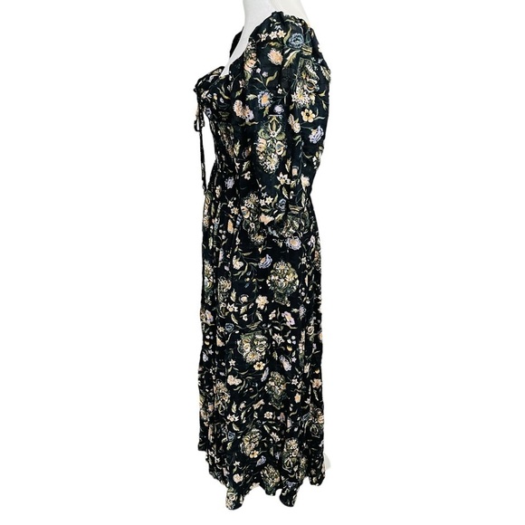 Free People NWT Small OASIS FLORAL PRINTED MAXI DRESS - BLACK COMBO - Picture 11 of 16